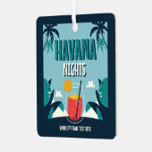 Aangepaste tekst "Havana Nights" Metalen Ornament (Voorkant links)