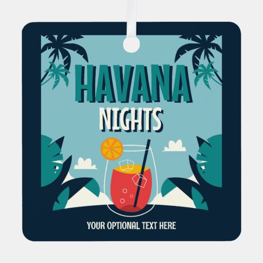 Aangepaste tekst "Havana Nights" Metalen Ornament (Voorkant)