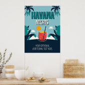 Aangepaste tekst "Havana Nights" Poster (Keuken)