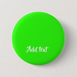 Aangepaste tekst heldere groene vlakte ronde button 5,7 cm