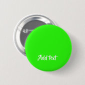 Aangepaste tekst heldergroen vlak ronde button 5,7 cm (Voorkant /achterkant)