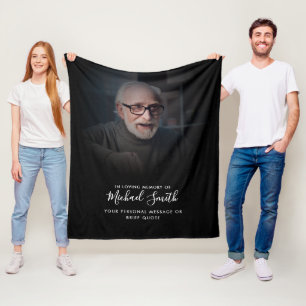 Aangepaste tekst herdenking foto tribute fleece deken