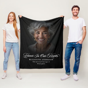 Aangepaste tekst herdenking foto tribute fleece deken