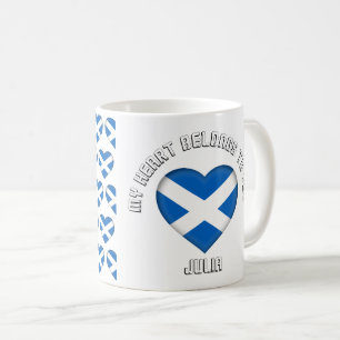 Aangepaste tekst Het Schotse vlag Hearts Patroon Koffiemok