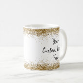 Aangepaste tekst hier Gepersonaliseerd Wit en Goud Koffiemok (Voorkant rechts)