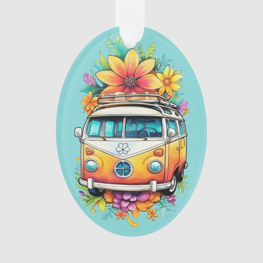 Aangepaste tekst Hippie Van Ornament (voorkant)