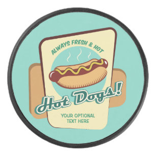 Aangepaste tekst Hot Dog Hockey Puck