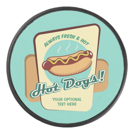Aangepaste tekst Hot Dog Hockey Puck (Voorkant)