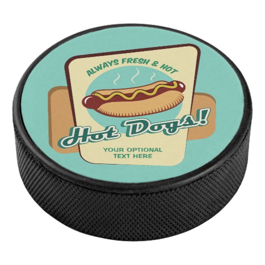 Aangepaste tekst Hot Dog Hockey Puck (3/4)