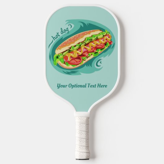 Aangepaste tekst Hot-dog illustratie Pickleball Paddle (Voorkant)