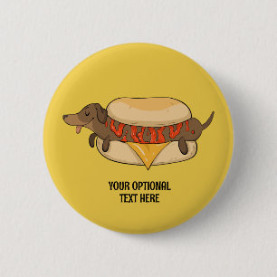 Aangepaste tekst Hot Dog Ronde Button 5,7 Cm