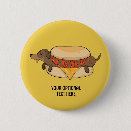 Aangepaste tekst Hot Dog Ronde Button 5,7 Cm (Voorkant)