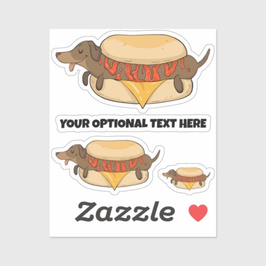 Aangepaste tekst Hot Dog Sticker (Vel)