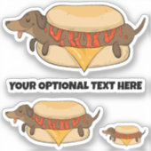 Aangepaste tekst Hot Dog Sticker (Voorkant)