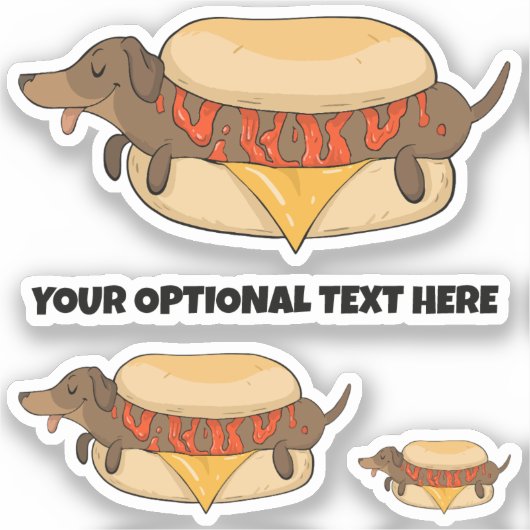 Aangepaste tekst Hot Dog Sticker (Voorkant)
