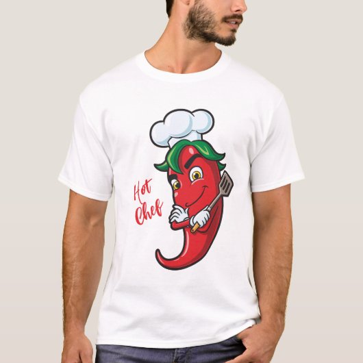 Aangepaste tekst Hot Pepper Chef T-shirt (Voorkant)