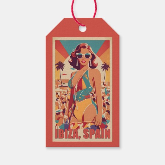 Aangepaste tekst Ibiza Spanje Cadeaulabel (Voorkant)