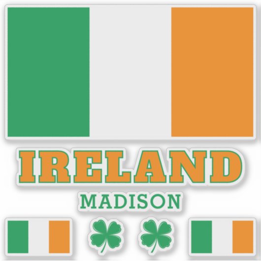 Aangepaste tekst Ierland Sticker (Voorkant)
