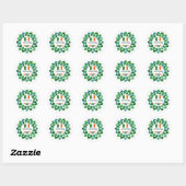Aangepaste tekst Ierse Shamrock en Flag Ronde Sticker (Vel)
