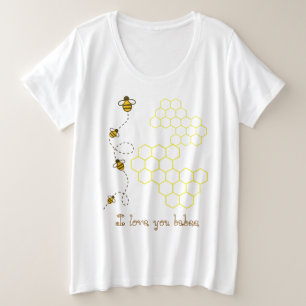 Aangepaste tekst Ik hou van jou babee leuk grafisc Grote Maat T-shirt