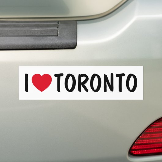 Aangepaste tekst Ik hou van Toronto Bumpersticker (Op auto)