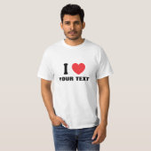 Aangepaste tekst in het hart t-shirt (Voorkant volledig)