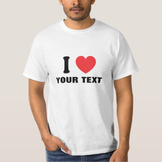 Aangepaste tekst in het hart t-shirt