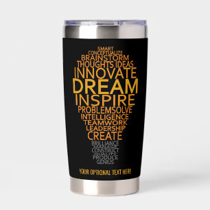 Aangepaste tekst Inspirerend Lightbulb Geïsoleerde Drinkbeker