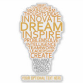 Aangepaste tekst Inspirerend Lightbulb Sticker (Voorkant)