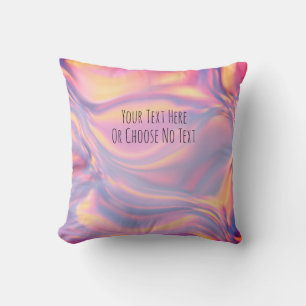 Aangepaste tekst/Iridescent Holografische Metallic Kussen