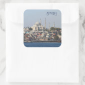 Aangepaste tekst Istanbul Vierkante Sticker (Tas)