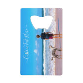 Aangepaste tekst Je Foto Crediteren Kaart Bottle O Kredietkaart Flessenopener (Voorkant)