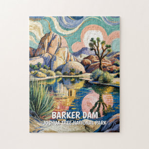 Aangepaste tekst Joshua Tree Dam Kleurrijke Bergme Legpuzzel