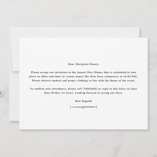 Aangepaste tekst kaart (Achterkant)