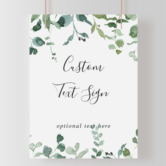 Aangepaste tekst kalligrafie script groen blad tek poster