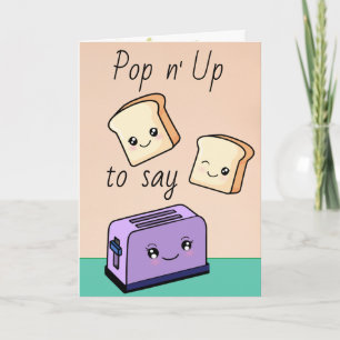 Aangepaste tekst / Kawaii Food Toast Cute Love Hes Kaart