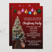 Aangepaste tekst Kerstboom Baubles Party Kaart (Voorkant / Achterkant)