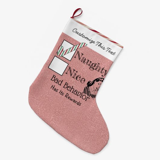 Aangepaste tekst/kerstnagelaten Roos Gold Retro Grote Kerstsok (Voorkant (Hangend))