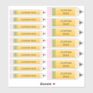 Aangepaste tekst Kind Docent School Potlood gevorm Sticker