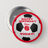 Aangepaste tekst Kinderen Football leeftijd Ronde Button 7,6 Cm (Voorkant /achterkant)