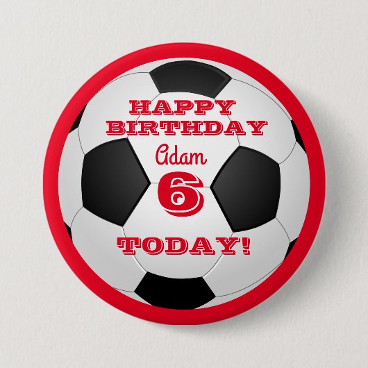 Aangepaste tekst Kinderen Football leeftijd Ronde Button 7,6 Cm (Voorkant)