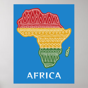 Aangepaste tekst & kleur Afrika Poster