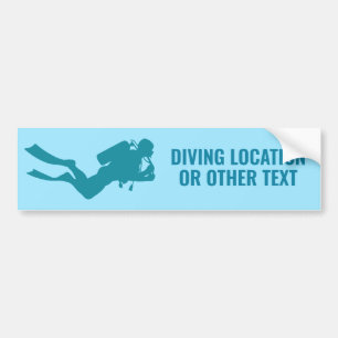 Aangepaste tekst & kleur duiken bumpersticker
