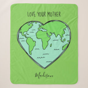 Aangepaste tekst & kleur Earth Love fleece dekens