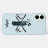 Aangepaste tekst & kleur Golf Case-Mate iPhone Case (Achterkant (horizontaal))