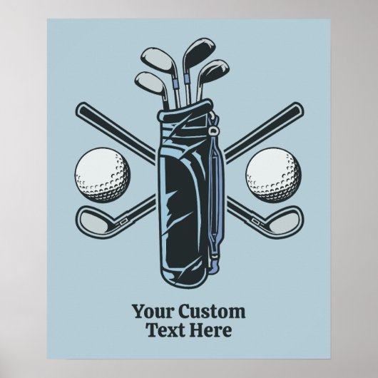 Aangepaste tekst & kleur Golf Poster (Voorkant)