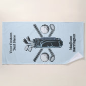 Aangepaste tekst & kleur Golf Strandlaken (Voorkant)
