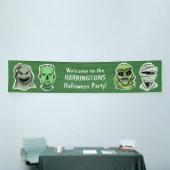 Aangepaste tekst & kleur Halloween Creatures banne Spandoek (Beurs)