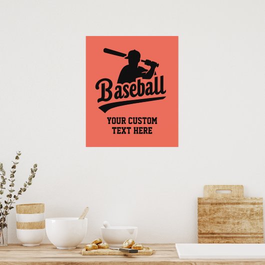 Aangepaste tekst & kleur honkbal poster (Keuken)