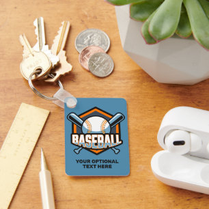 Aangepaste tekst & kleur honkbal sleutelhanger